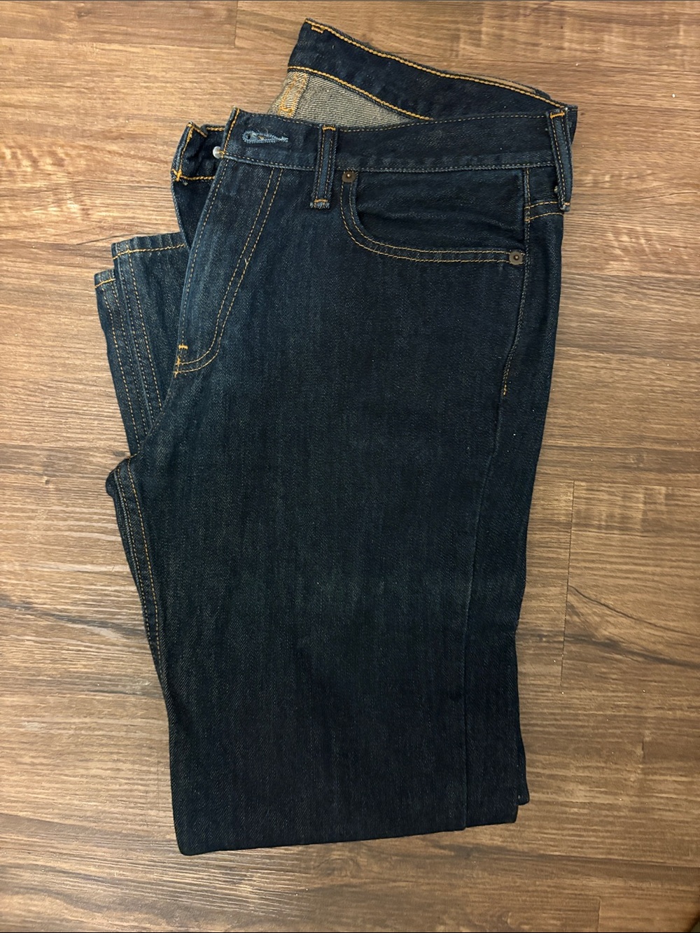 Abercrombie & Fitch Dark Wash Straight-Leg Jeans - Classic Indigo